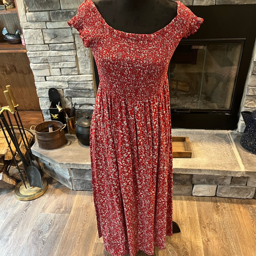 SHEIN Curve Floral Red Dress